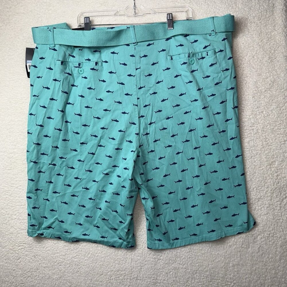 Galaxy by Harvic Men's Shark Print Shorts With Belt Size 50 NWT Beach - Picture 5 of 7